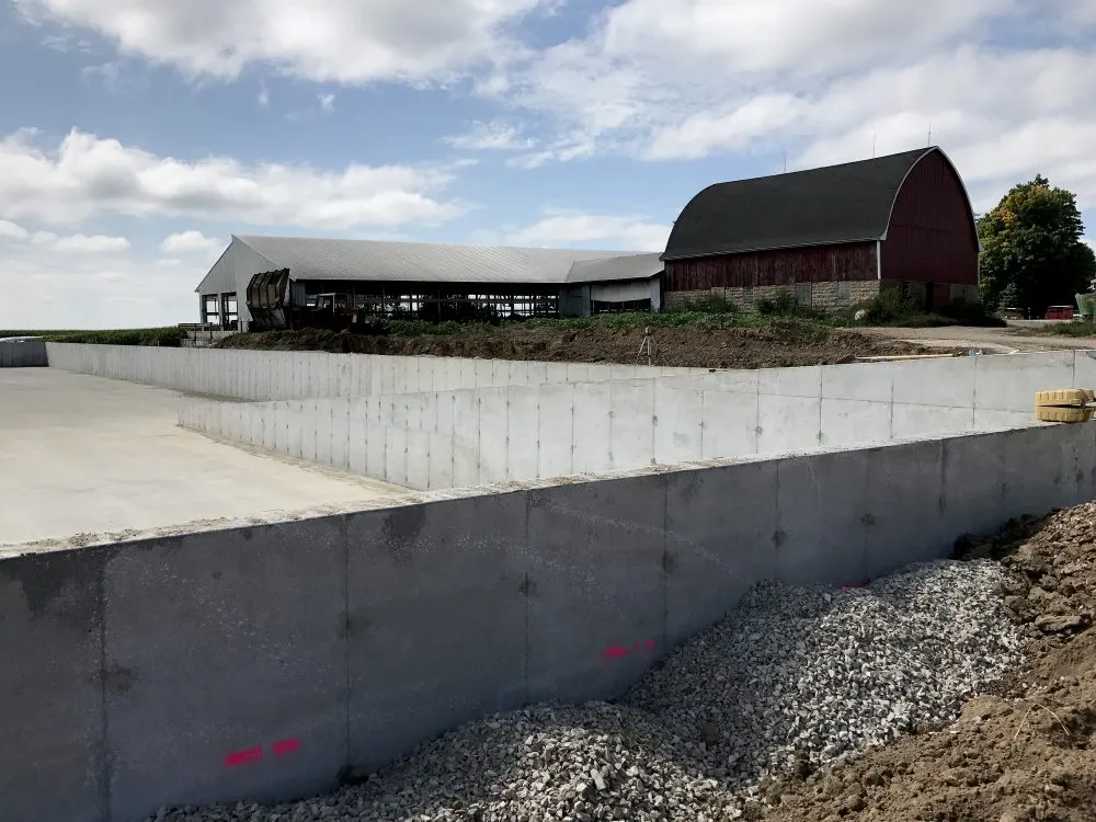 While the manure storage facility was under construction, the Dahls had to haul manure every day.