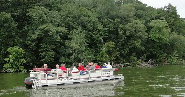 people on pontoon