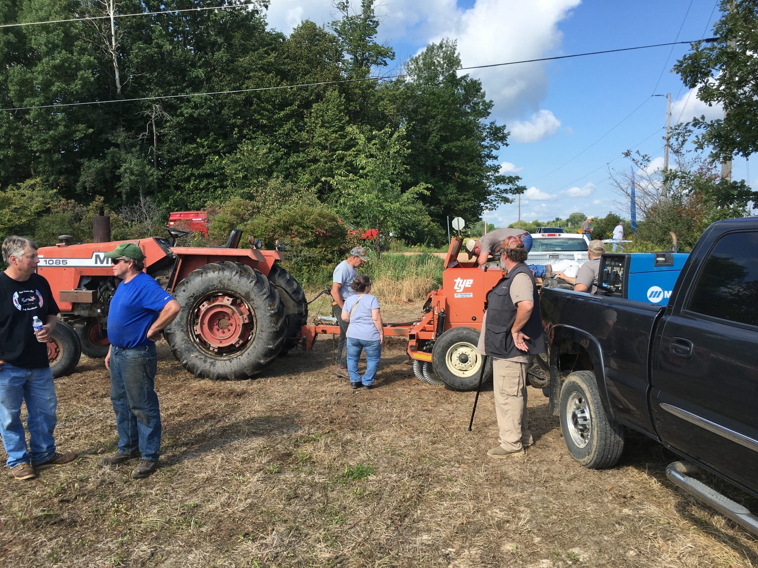 At an August cover crop field day, neighbors gathered to plant cover crops using vintage equipment.