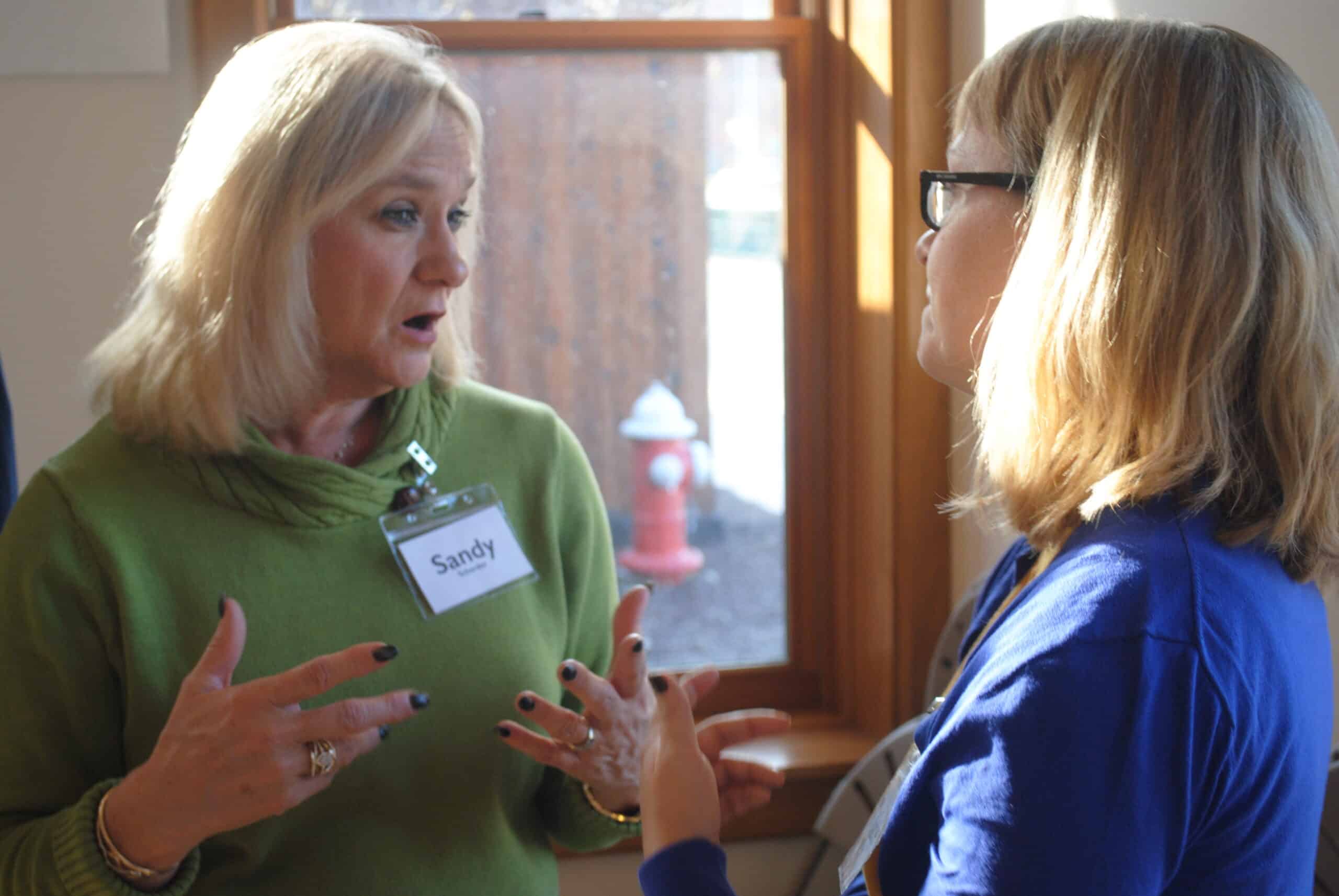 Sandy Scherder tells Katie Rock, Center For Rural Affairs, why it’s important to her to connect with people who are also working to sustain farms and streams near their own homes.