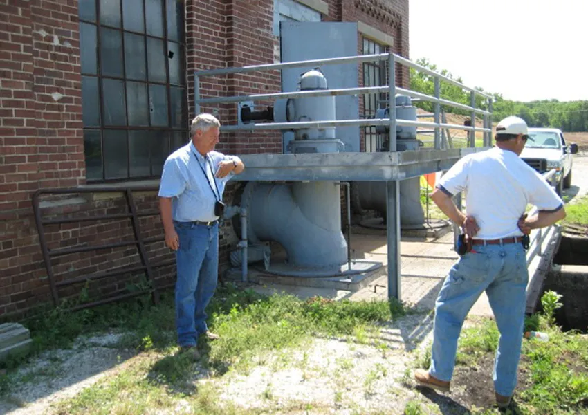 people outside facility